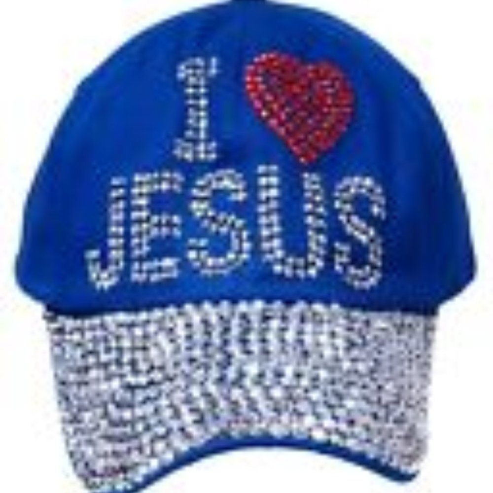 I LOVE JESUS BLING HAT